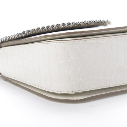 Stella McCartney Embossed Crocodile Effect Medium Falabella Box Shoulder Bag Ivory 9 of 13