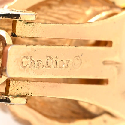 Christian Dior Resin Clip On Drop Earrings Black Gold 4 of 5