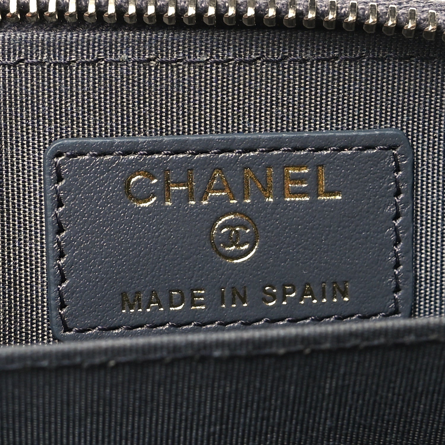 Chanel Lambskin Quilted Chanel 19 Zip Around Coin Purse Wallet Dark Grey 6 of 9
