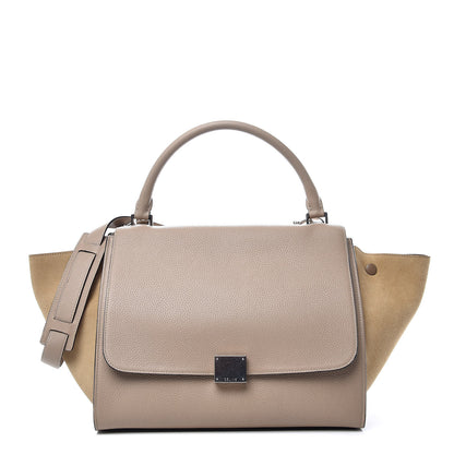 Celine Drummed Calfskin Suede Medium Trapeze Dune 1 of 8