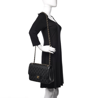 Chanel Caviar Quilted Jumbo Double Flap Black 3 of 15