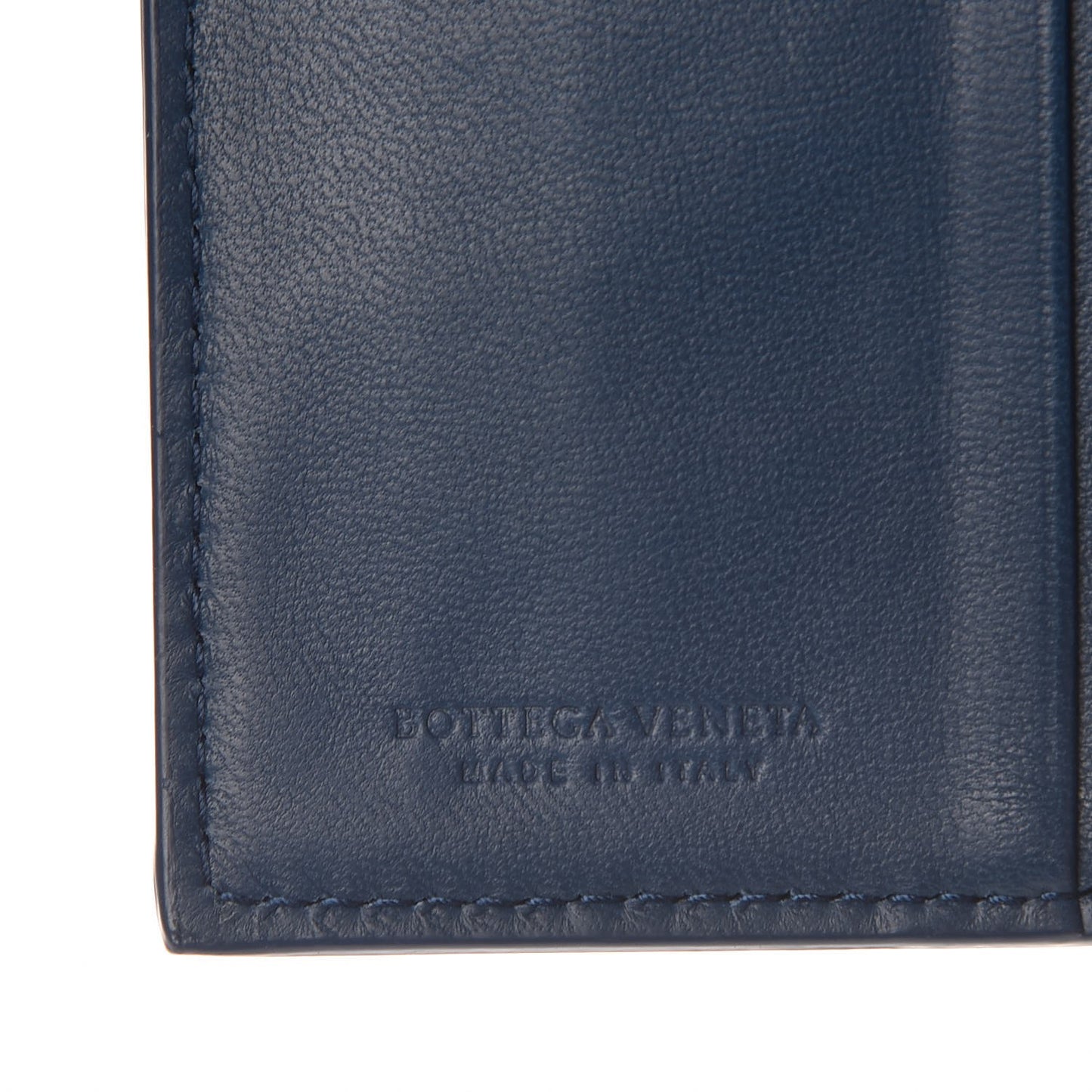 Nappa Intrecciato French Flap Wallet Baltic Blue