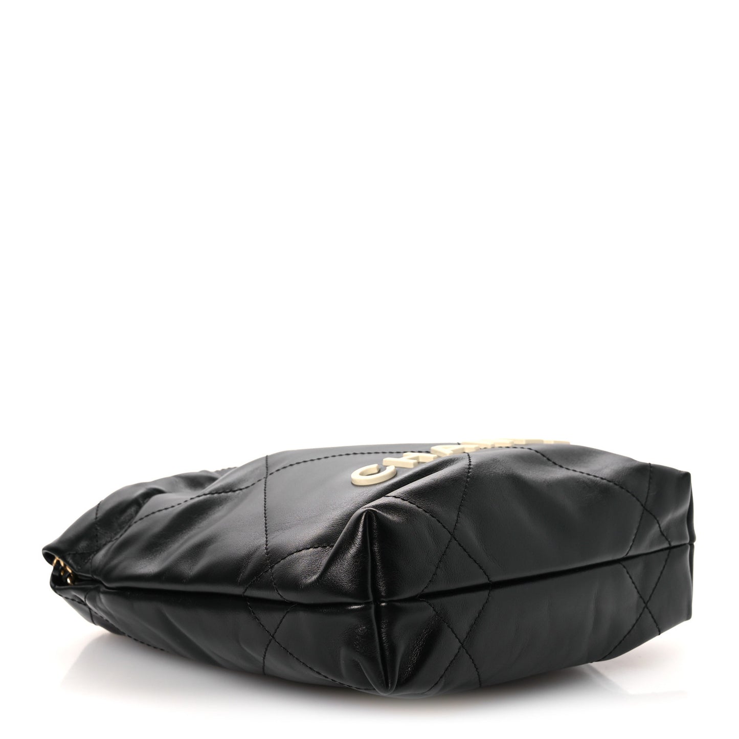 Shiny Calfskin Quilted Mini Chanel 22 Black White