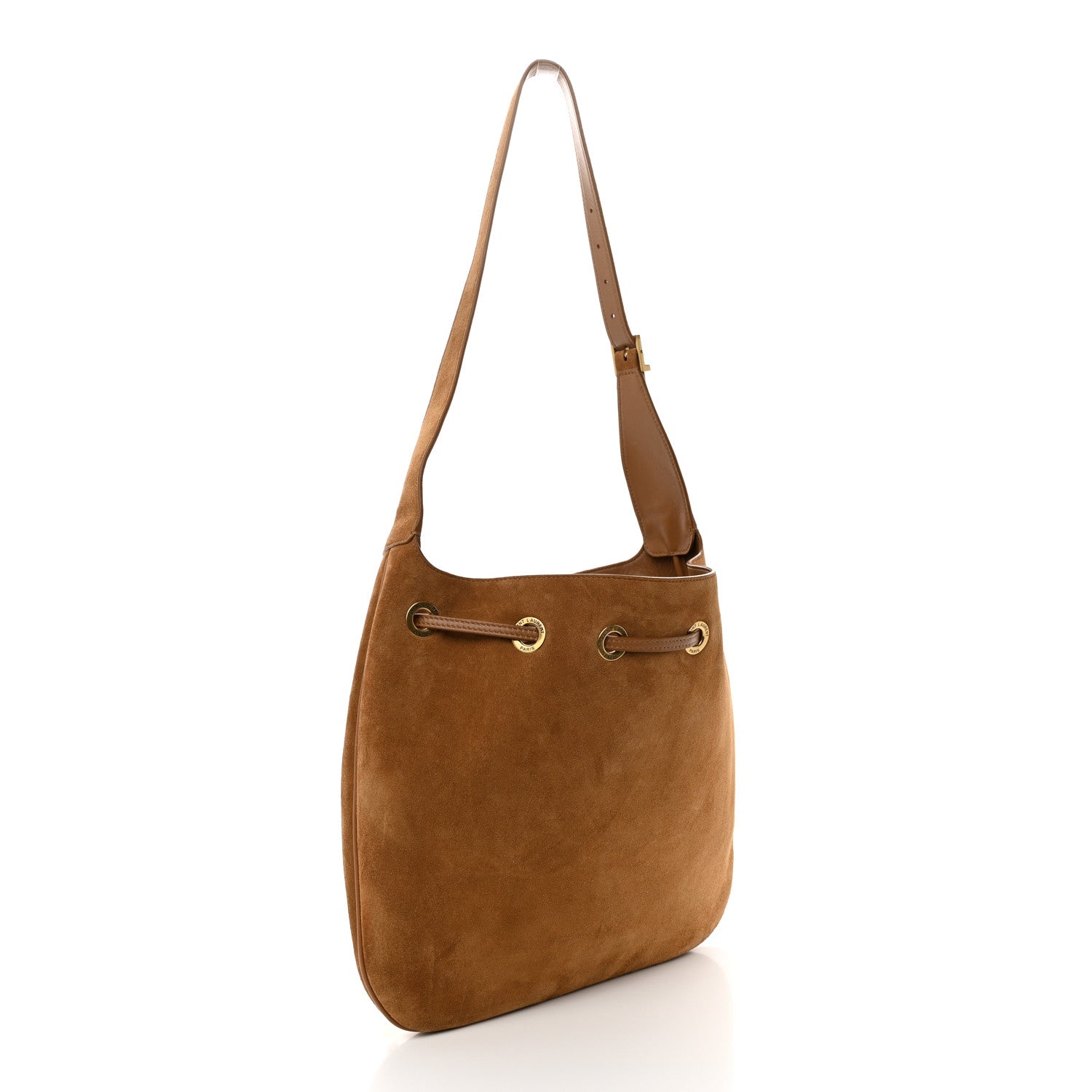 Saint Laurent Suede Calfskin Medium Paris VII Flat Hobo Cinnamon 3 of 11