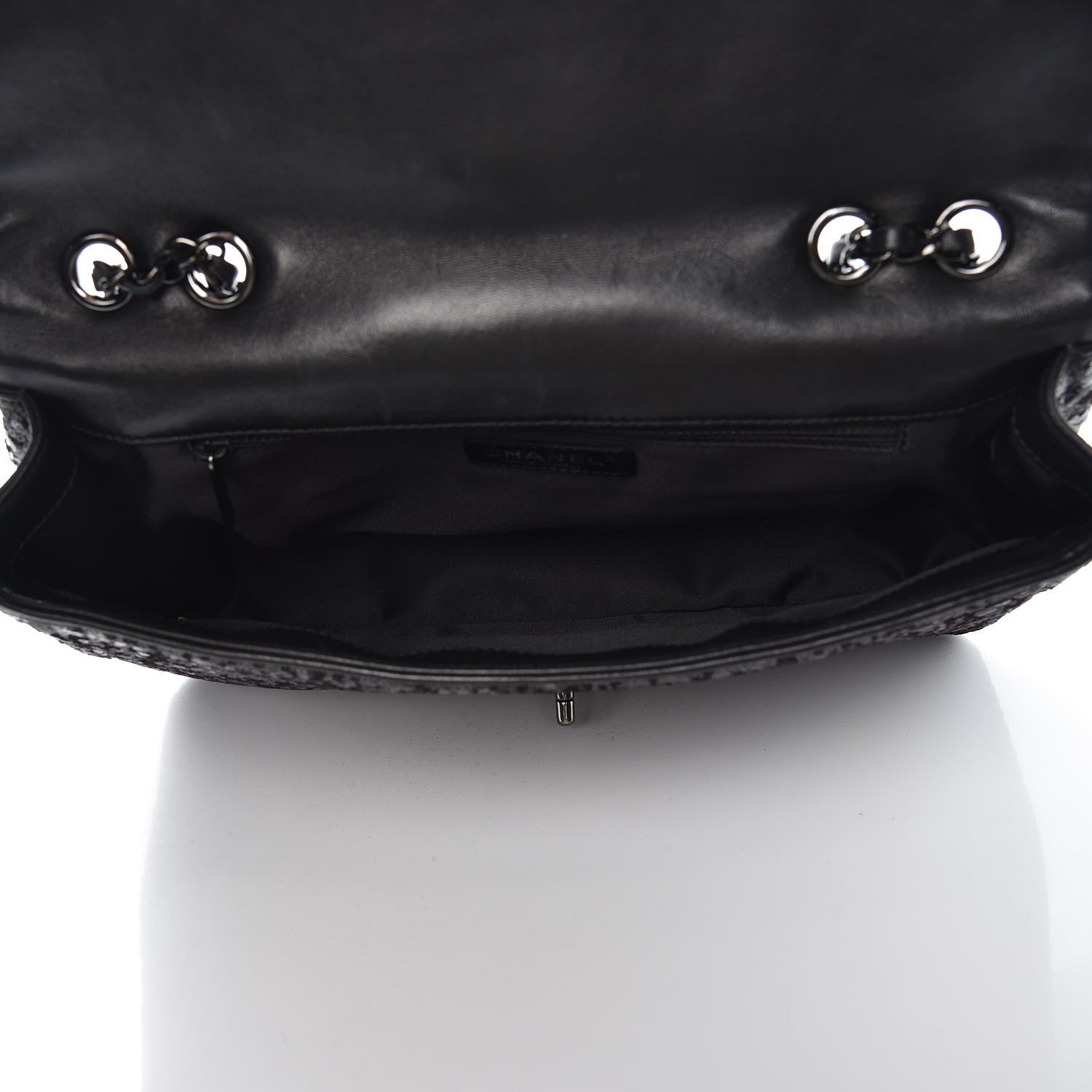 Chanel Sequin Lambskin Jumbo Moonlight on Water Flap Black 8 of 12