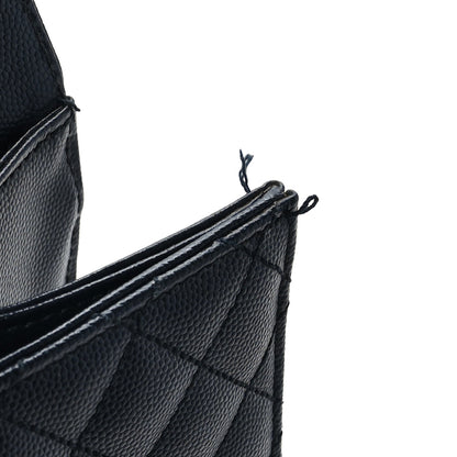 Saint Laurent Grain De Poudre Mixed Matelasse Large Triquilt Monogram Satchel Deep Marine 10 of 10