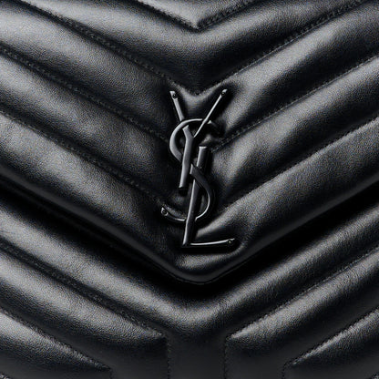 Saint Laurent Calfskin Y Quilted Monogram Monochrome Medium Loulou Chain Satchel Black 9 of 12