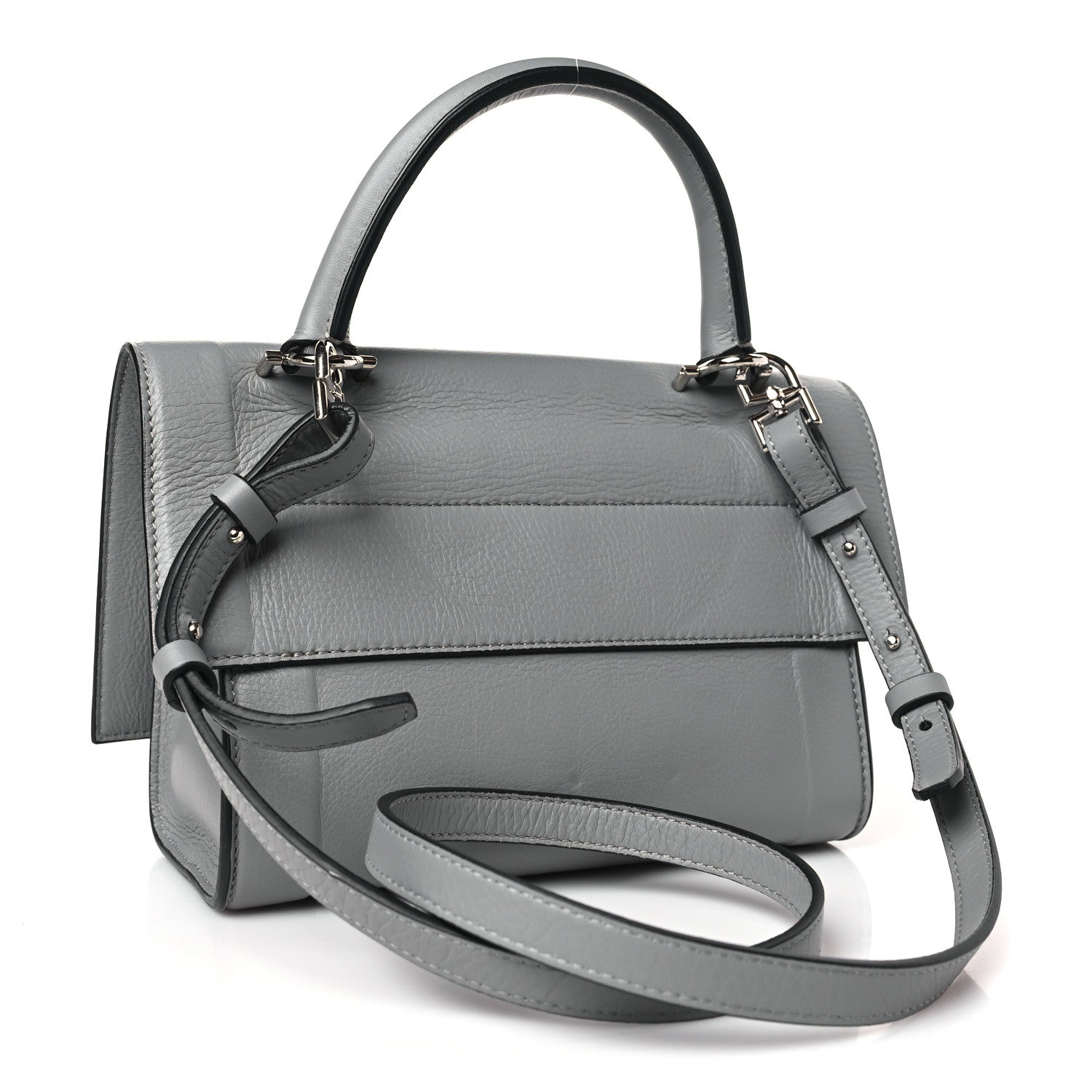 Givenchy Grained Calfskin Mini Shark Lock Satchel Grey 3 of 8