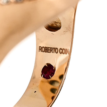 Roberto Coin 18K Rose Gold Brown Diamond Blue Rutilated Quartz Cocktail Ring 53 6.5 5 of 6