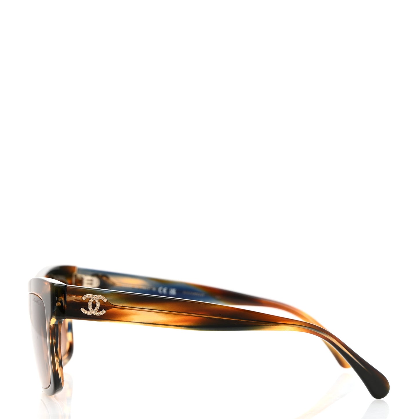 Acetate Crystal CC Rectangle Sunglasses 5496-B-A Tortoise