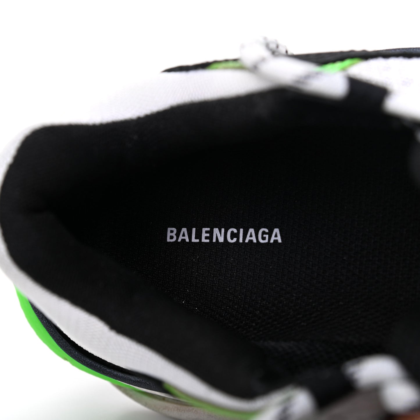 Fabric Mesh Womens Triple S Sneakers 37 White Green Fluo Black