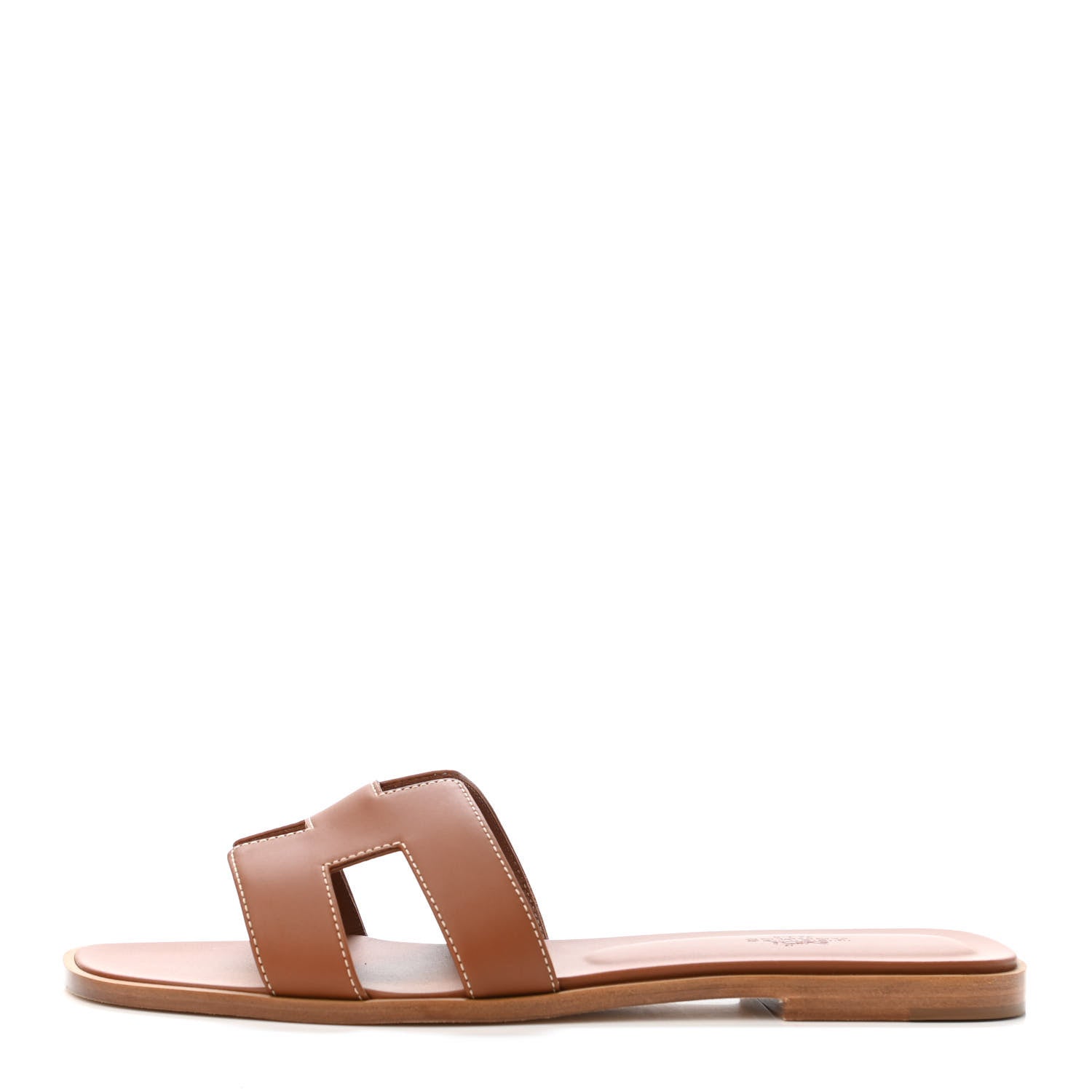 Hermes Box Calfskin Oran Sandals 41 Gold 1 of 4