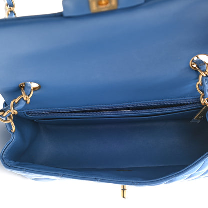 Chanel Lambskin Quilted Mini Rectangular Flap Blue 5 of 11