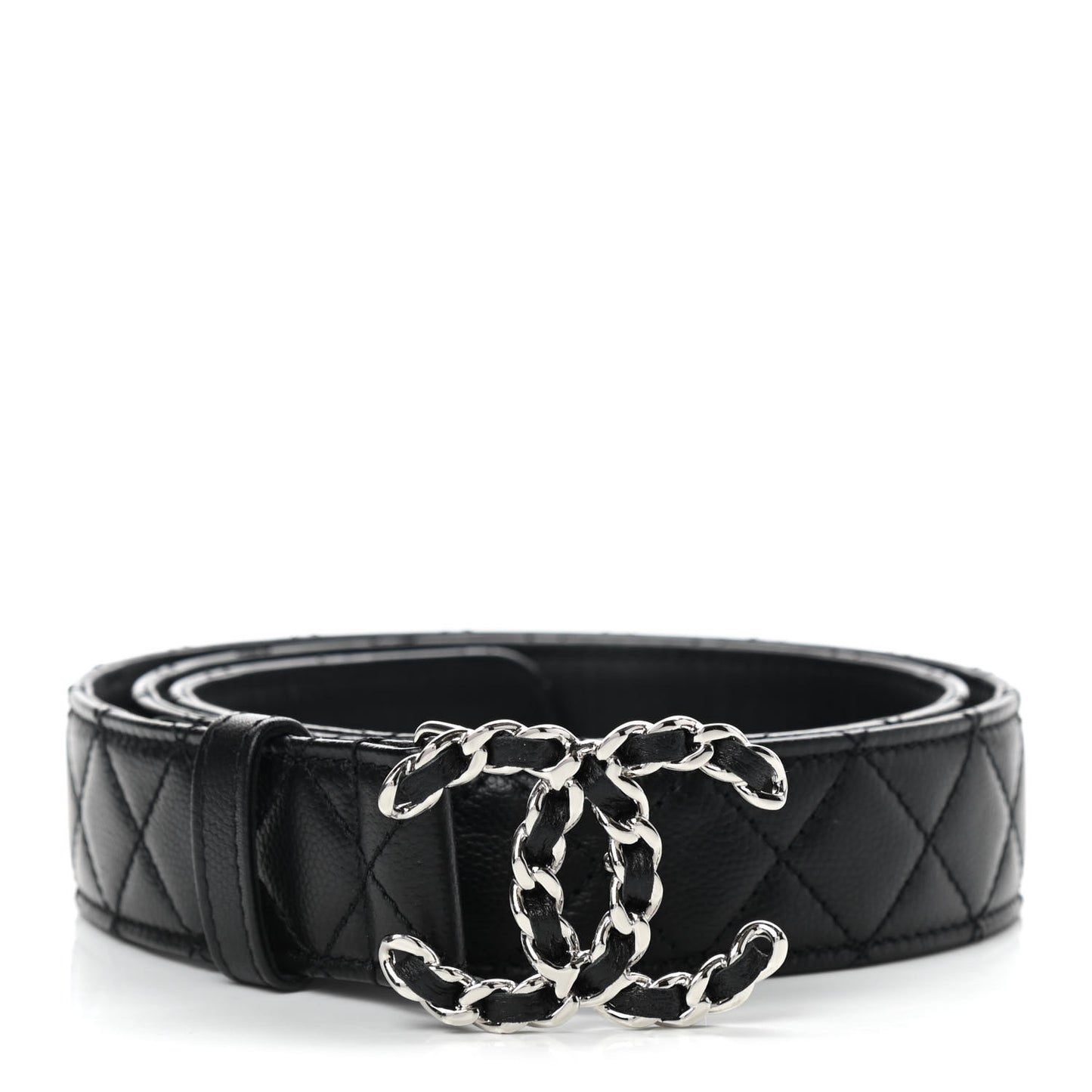 Caviar Quilted CC Chain Belt 90 36 Black
