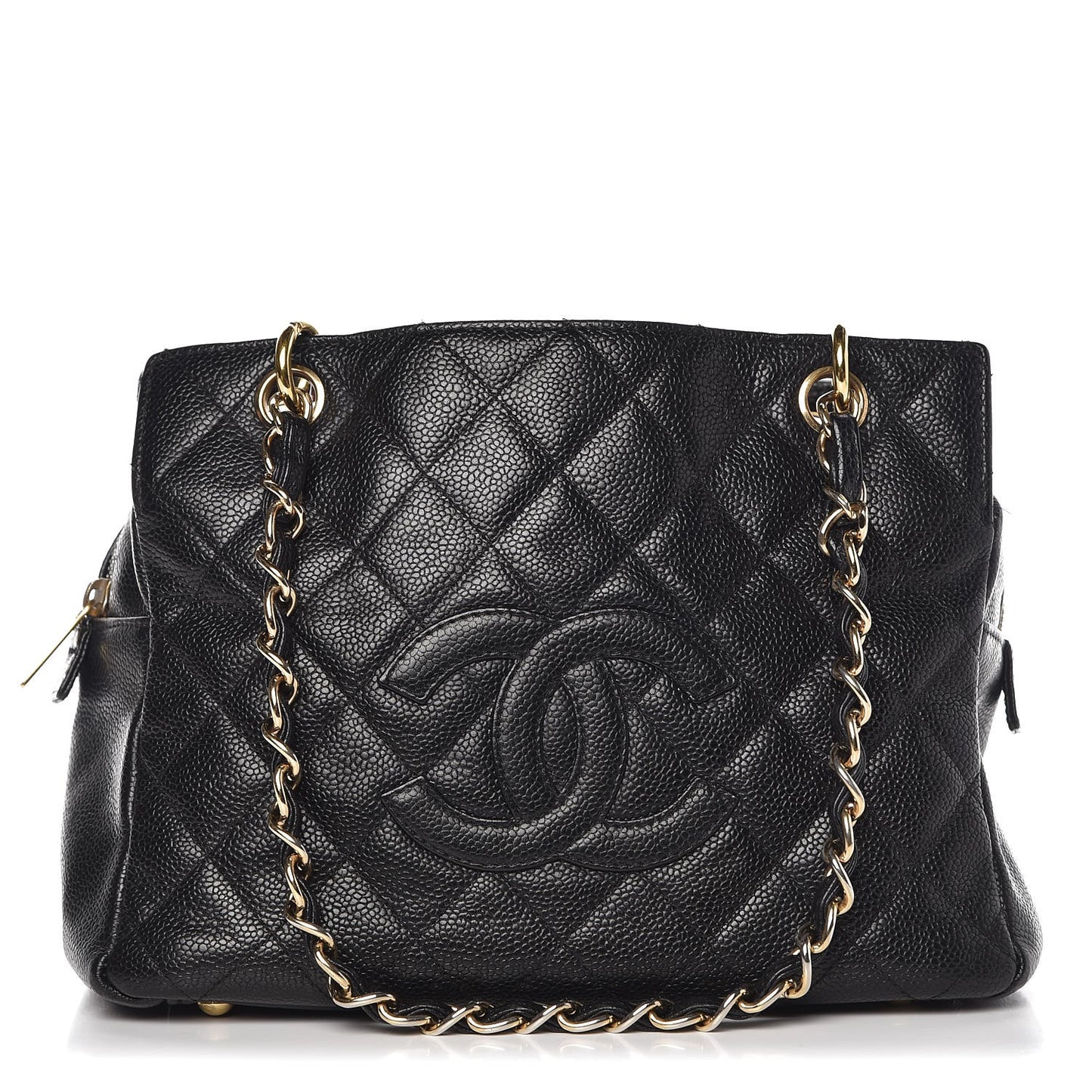 Caviar Quilted Petit Timeless Tote PTT Black