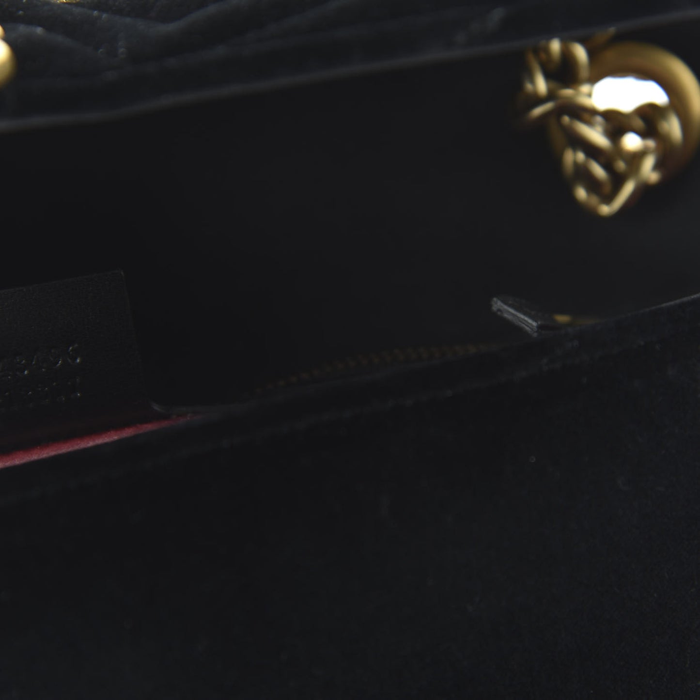 Velvet Matelasse Loved Embroidered Medium GG Marmont Shoulder Bag Black