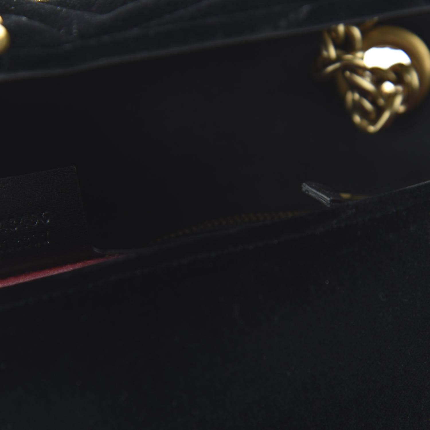 Gucci Velvet Matelasse Loved Embroidered Medium GG Marmont Shoulder Bag Black 9 of 10