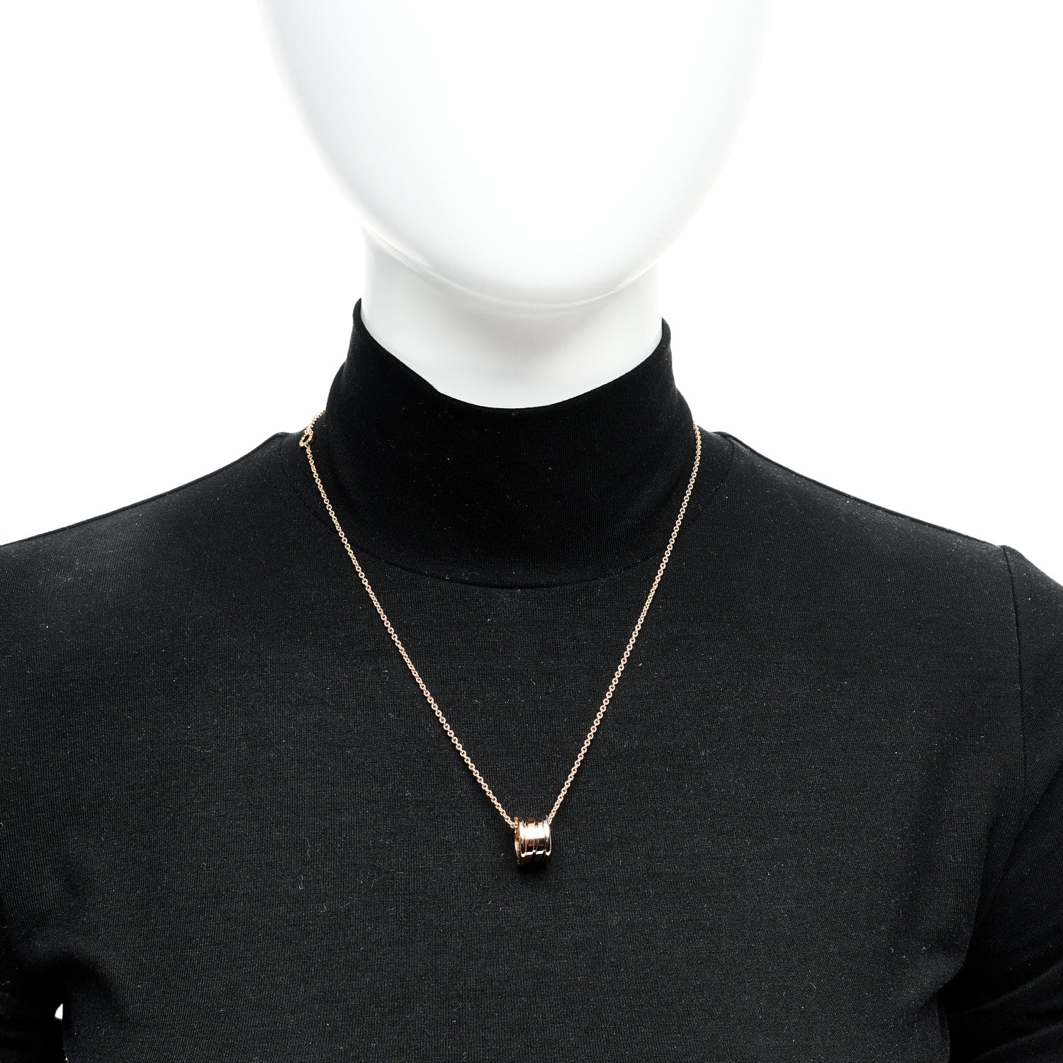 Bulgari 18K Rose White Yellow Gold B.Zero1 Pendant Necklace 2 of 6