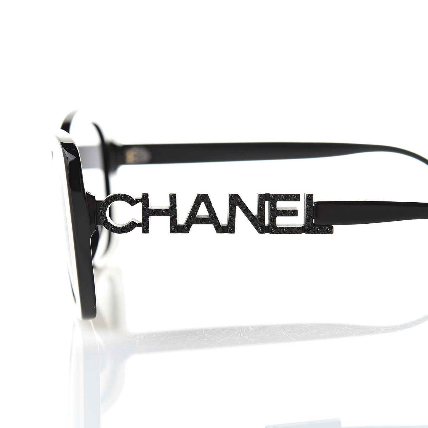 Acetate Strass Polarized Square Sunglasses 5422-B Black