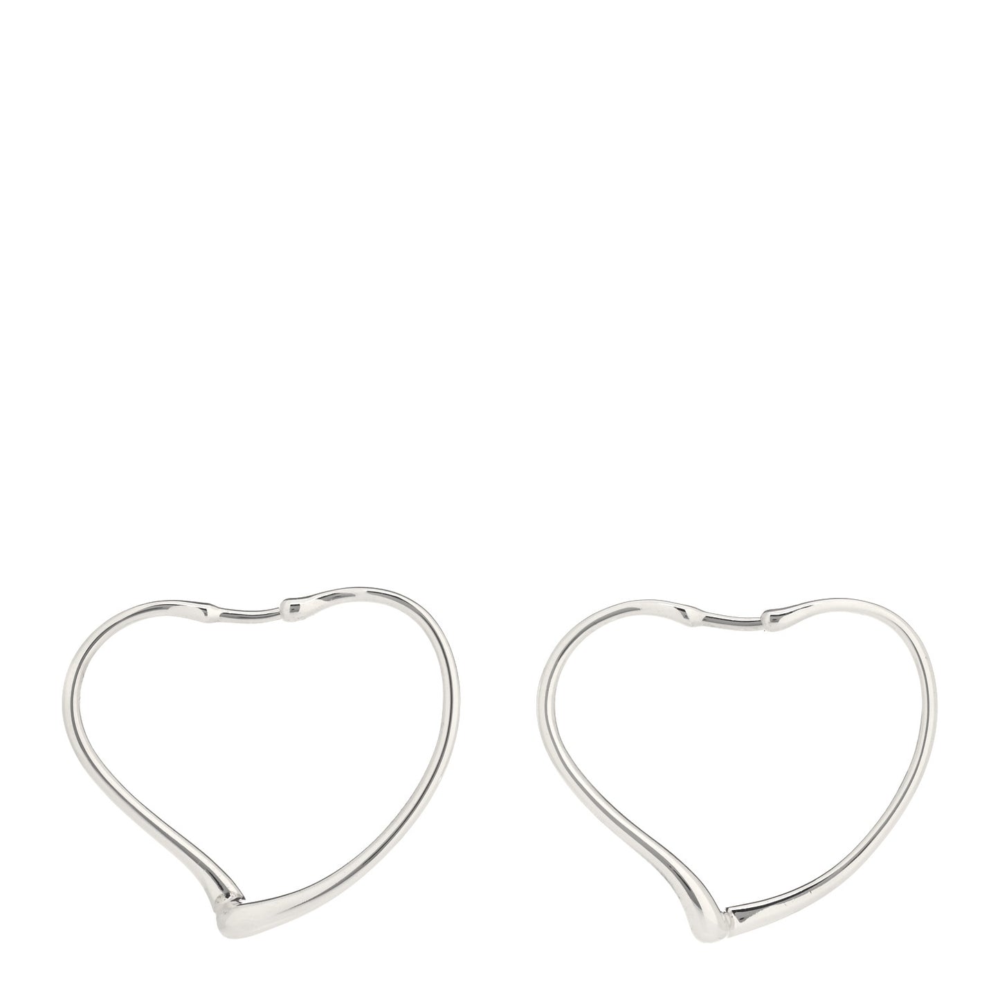 Sterling Silver Small Elsa Peretti Open Heart Hoop Earrings