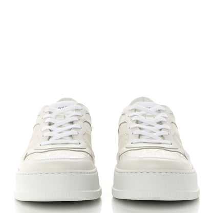 Gucci Calfskin GG Tennis Embossed Perforated Mens Interlocking G 55mm Sneakers 8 Great White 2 of 9