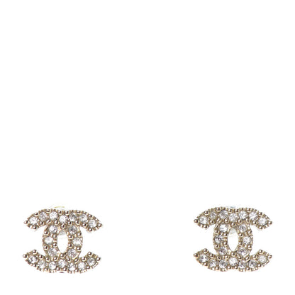 Chanel Crystal CC Earrings Gold 1 of 4