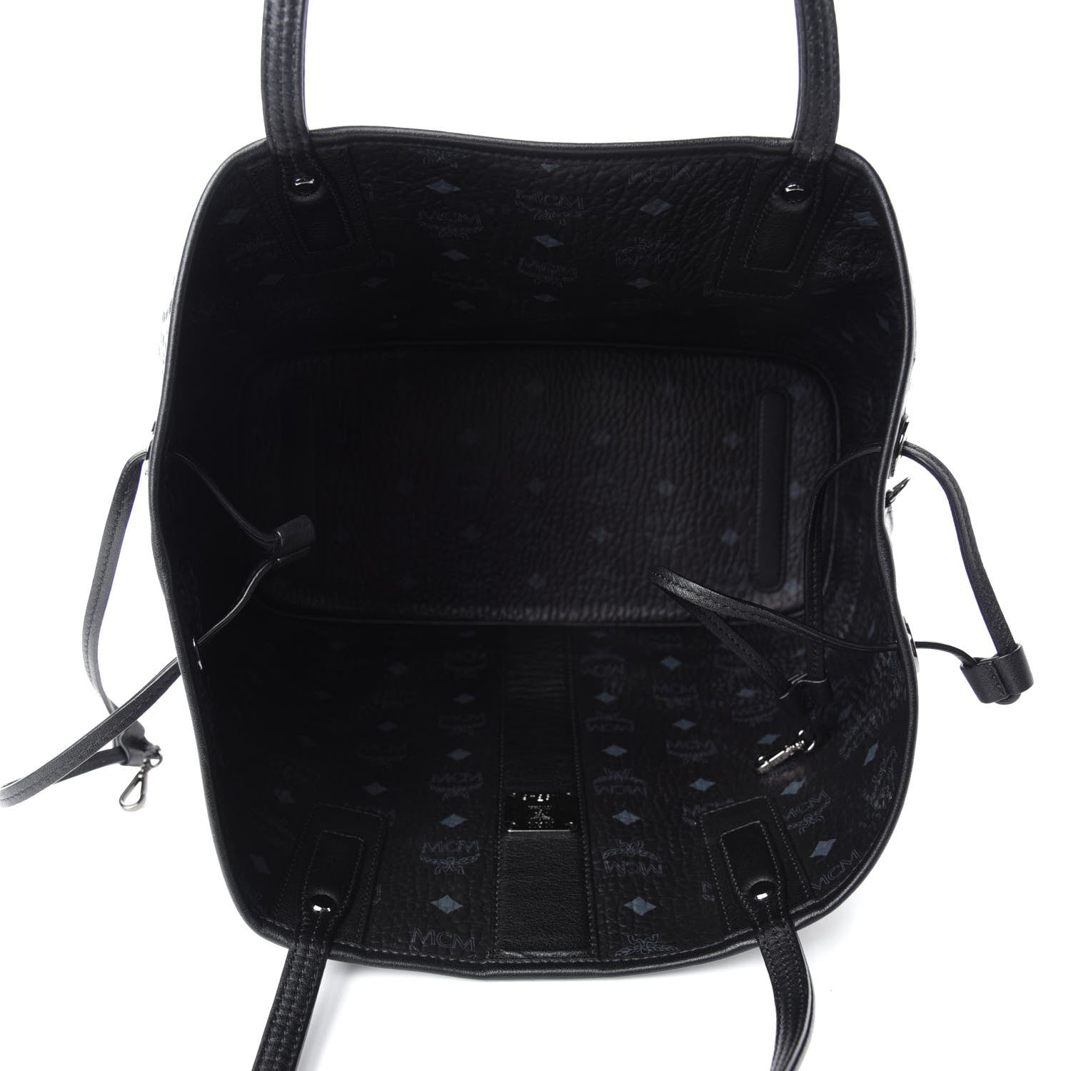 MCM Visetos Medium Liz Reversible Shopper Tote Black 12 of 15