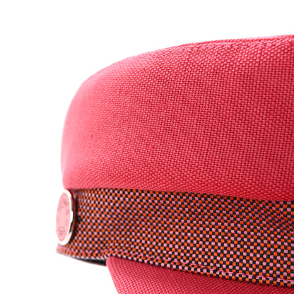Hermes Toile De Chanvre Cotton Stretch Cavale Pop Cap 58 Rose 10 of 11
