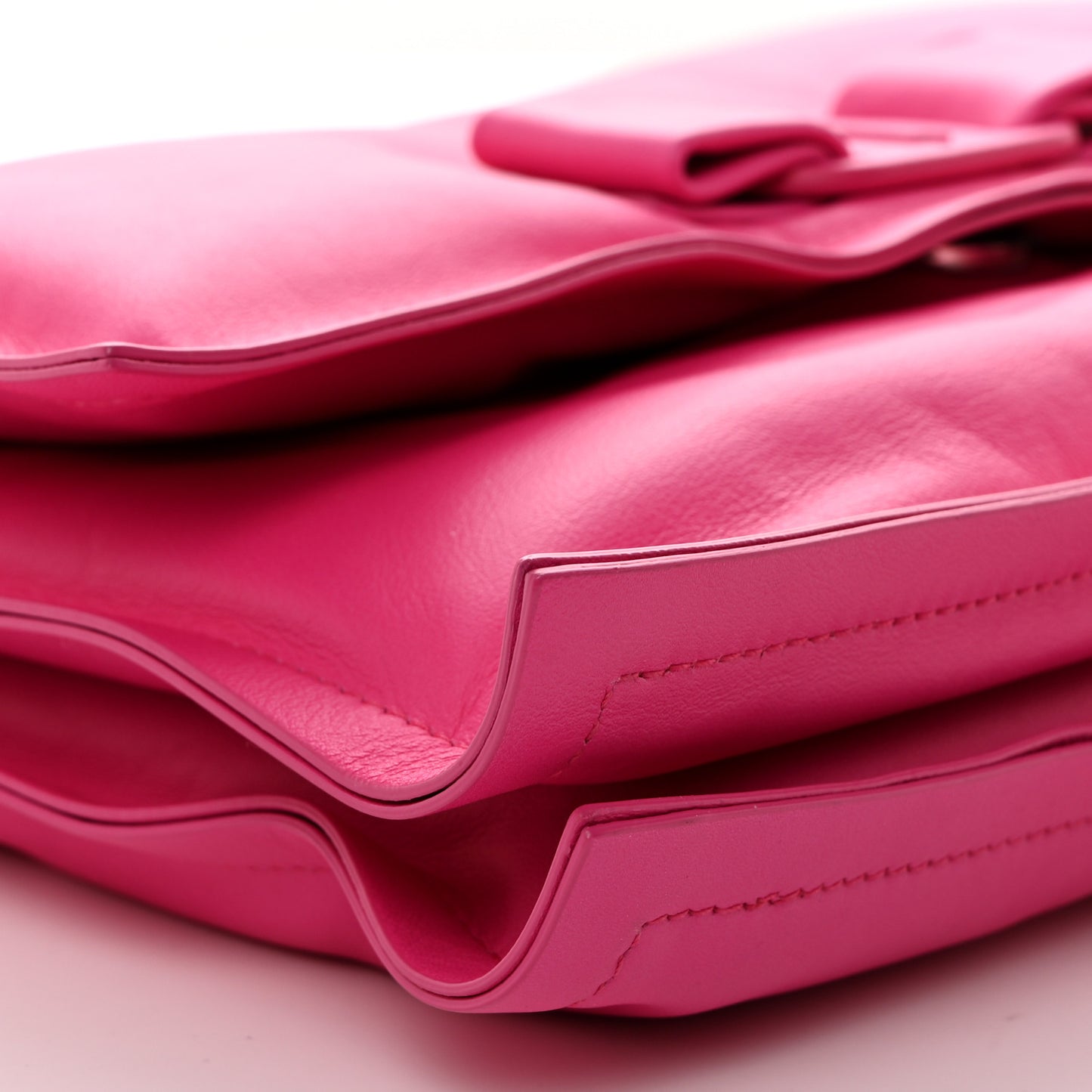 Calfskin Small Viva Bow Shoulder Bag Hot Pink