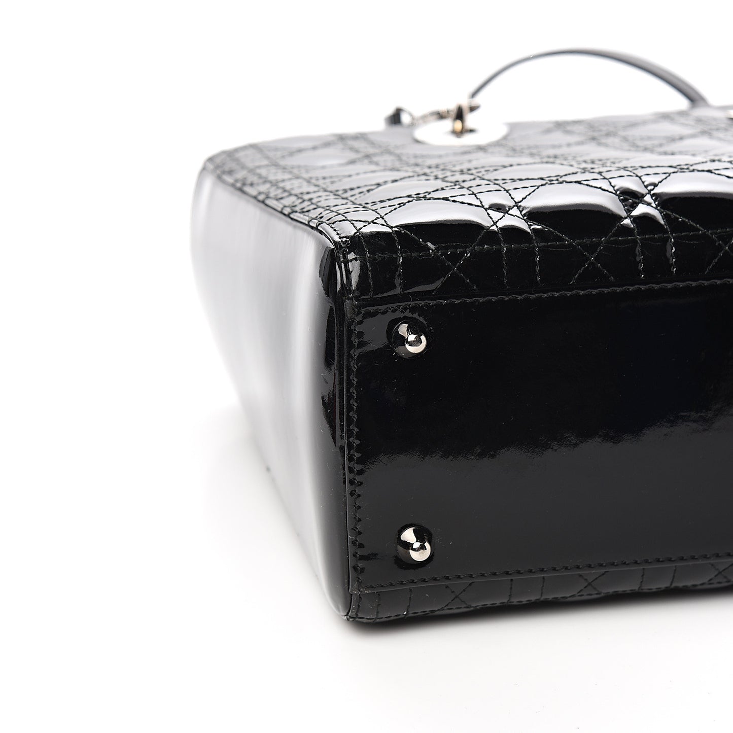 Patent Cannage Large Lady Dior Black
