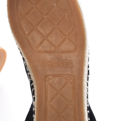 Chanel Suede Pearl CC Espadrilles 39 Black 6 of 7