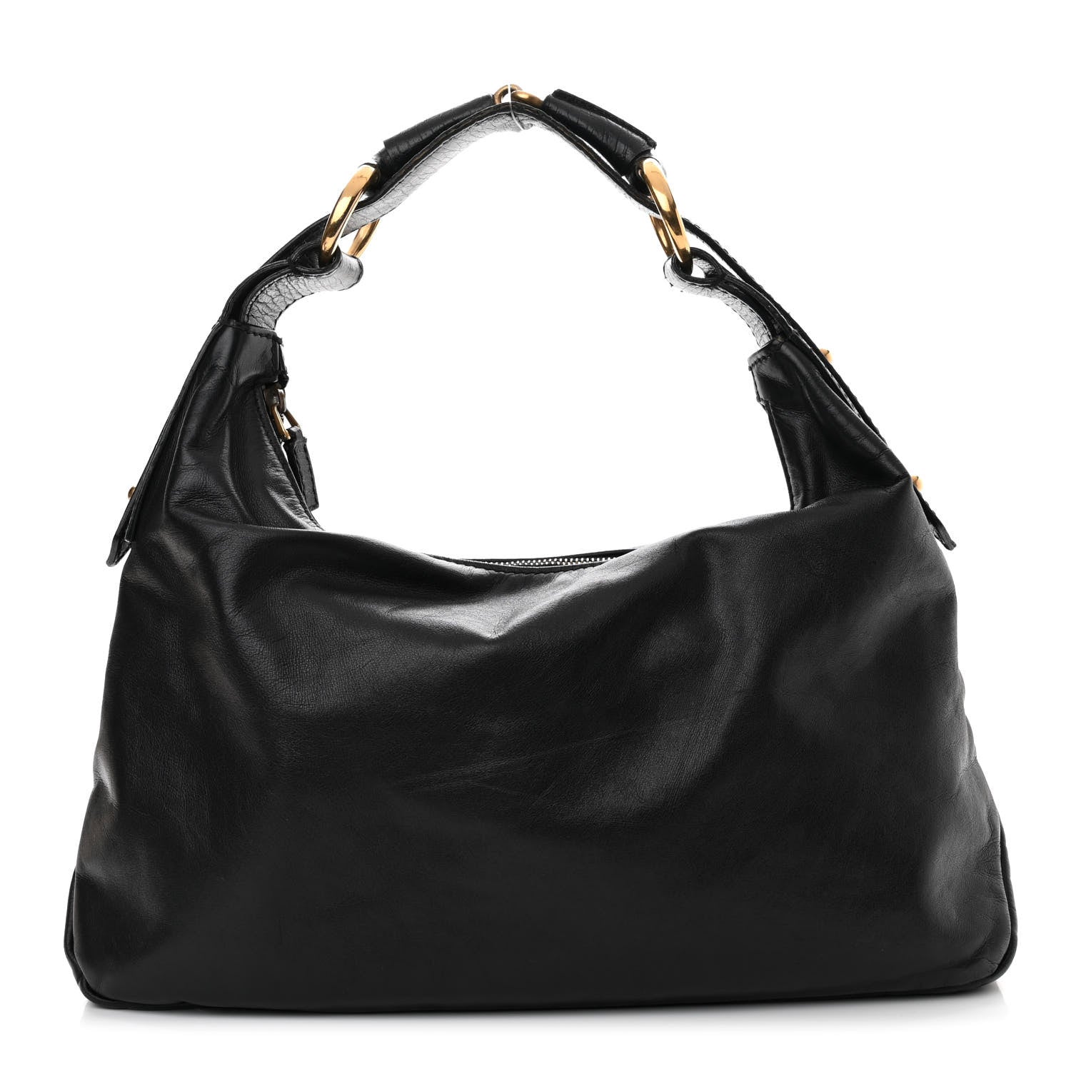 Gucci Calfskin Medium Horsebit Chain Hobo Black 1 of 18