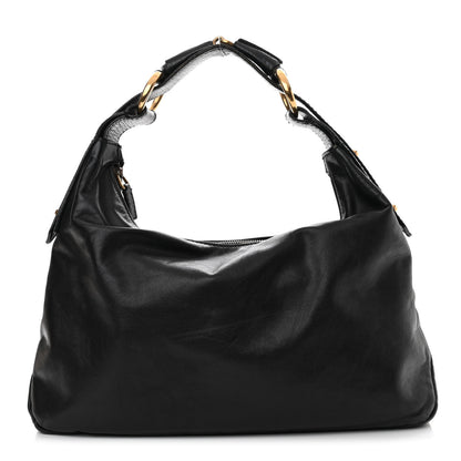 Gucci Calfskin Medium Horsebit Chain Hobo Black 1 of 18