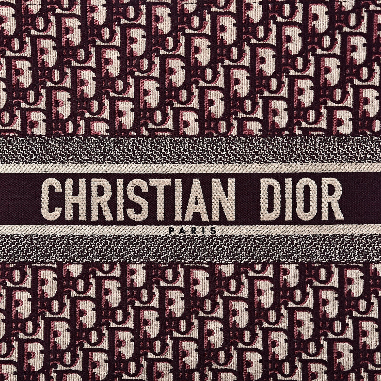 Christian Dior Oblique Large Book Tote Burgundy Multicolor 12 of 12