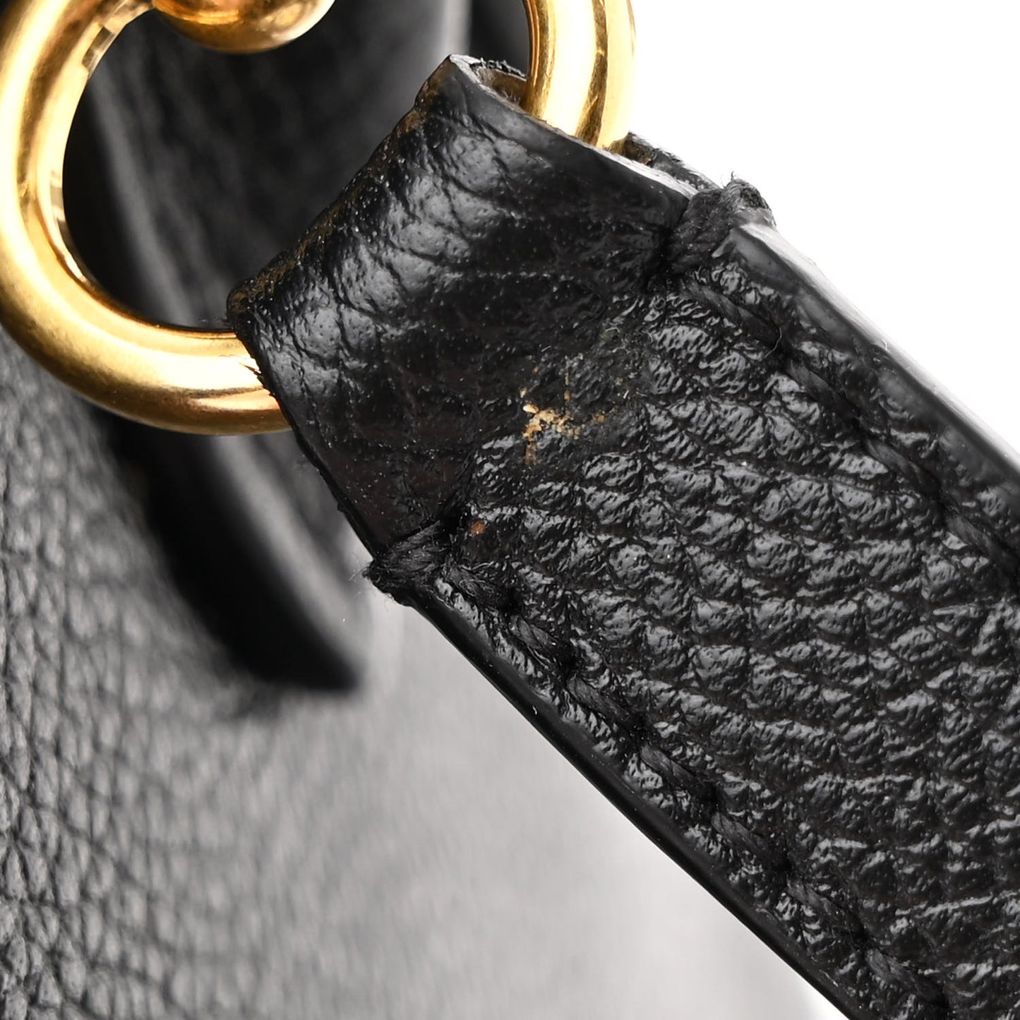 Signature Grained Calfskin XXS Ville Top Handle Bag Black White