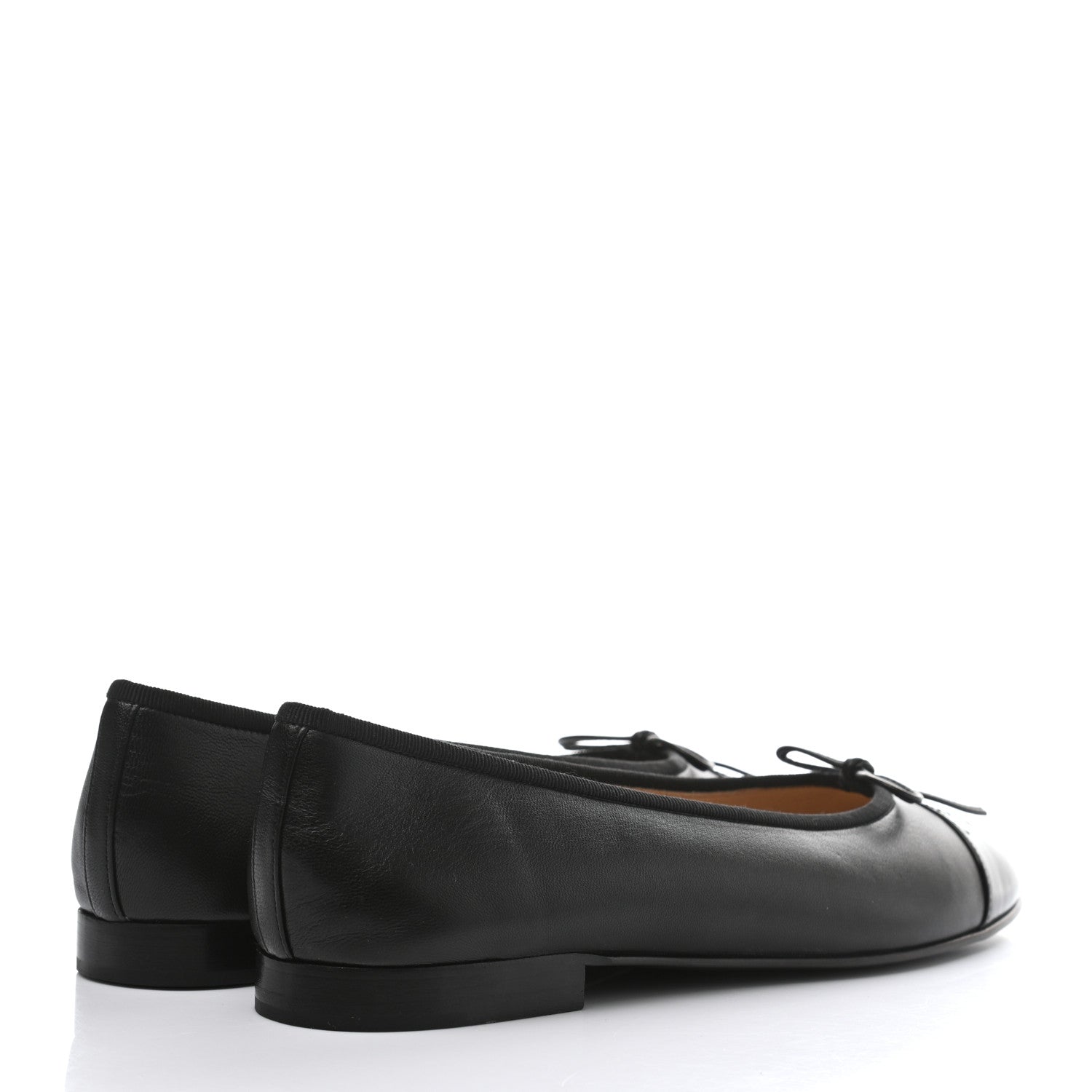 Chanel Lambskin Patent Cap Toe Ballerina Flats 39 Black 4 of 10