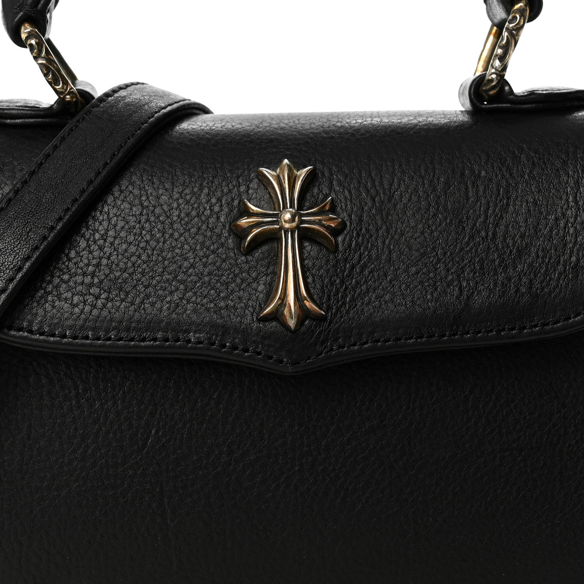 Grained Calfskin Cross Doc Adams Bag Black