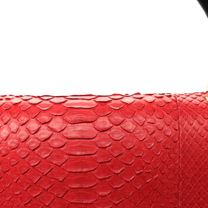 Celine Snakeskin Calfskin Medium Trapeze Red Black 13 of 13