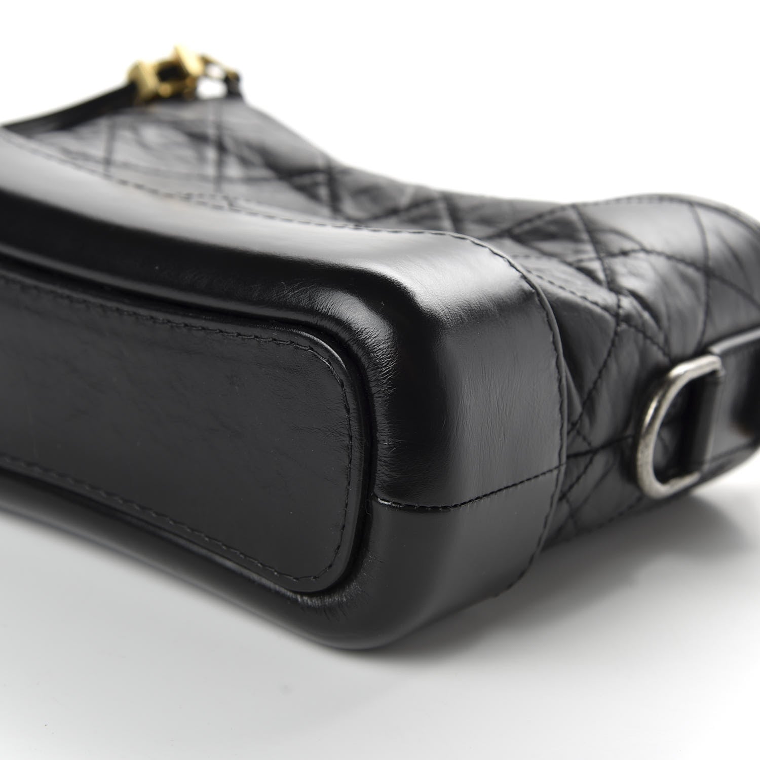 Chanel Aged Calfskin Quilted Small Gabrielle Hobo Black 9 of 10