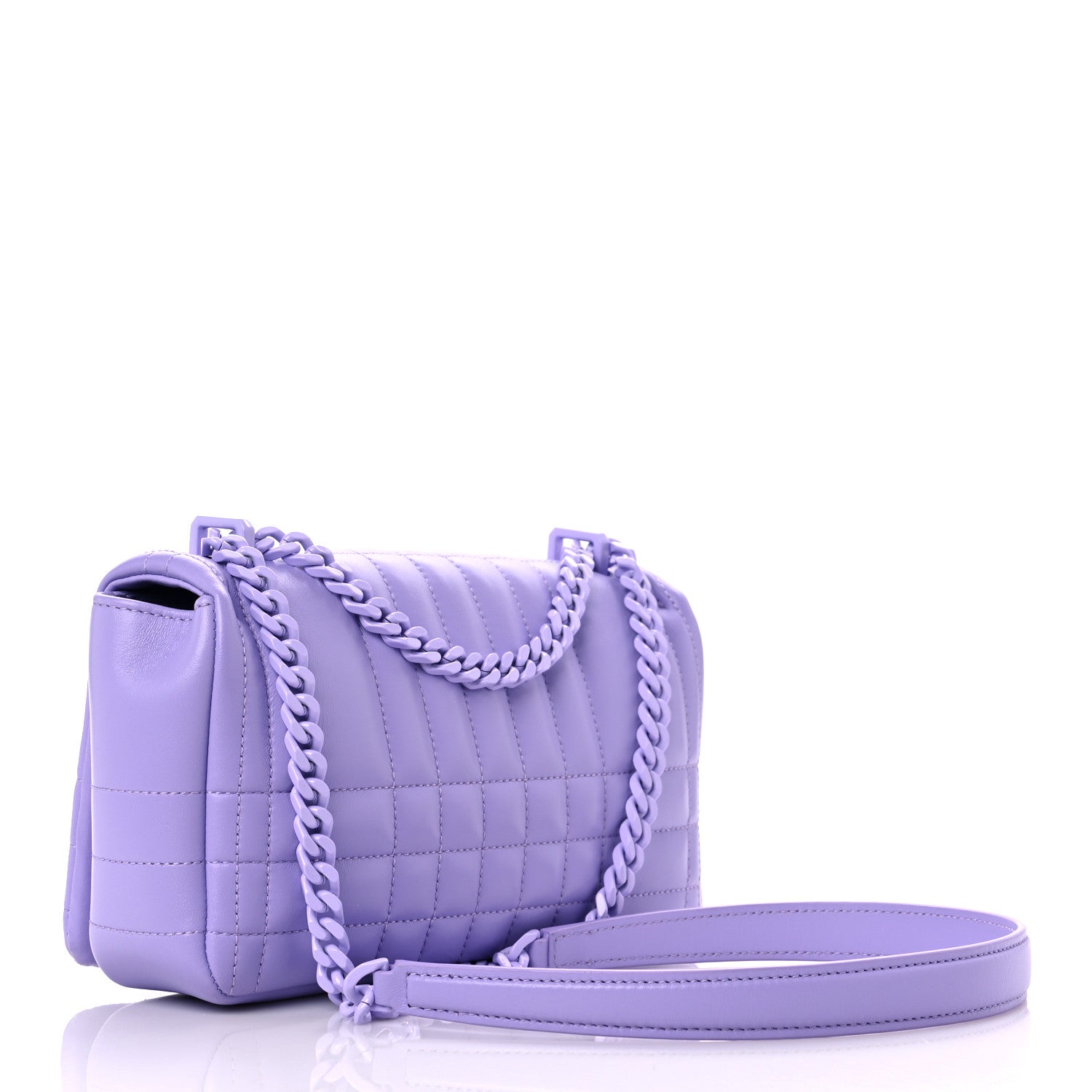 Burberry Lambskin Quilted Small Lola Bag Soft Violet 3 of 11