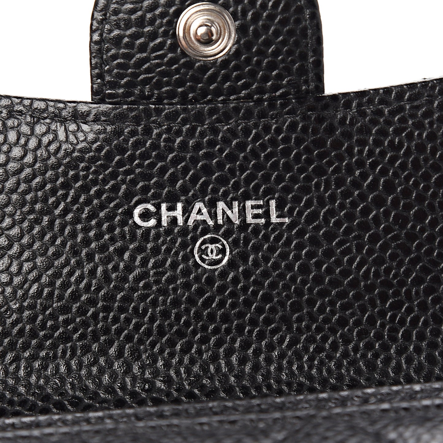 Caviar Quilted Flap Card Holder Black