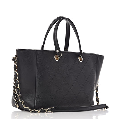 Chanel Bullskin Stitched Small Shopping Tote Black 3 of 11