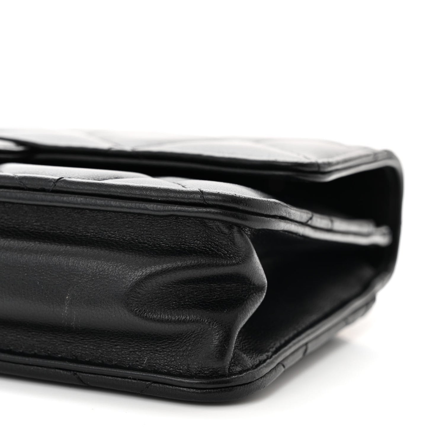 Lambskin Plexi Quilted Wallet On Chain WOC Black