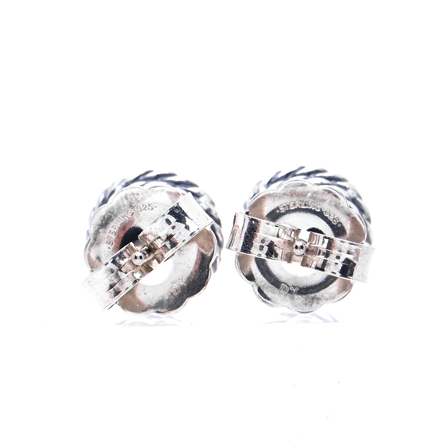 David Yurman Sterling Silver Blue Topaz 8mm Chatelaine Earrings 3 of 5