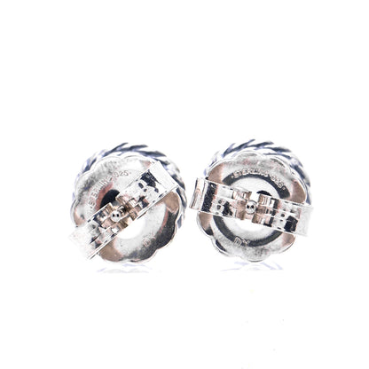 David Yurman Sterling Silver Blue Topaz 8mm Chatelaine Earrings 3 of 5