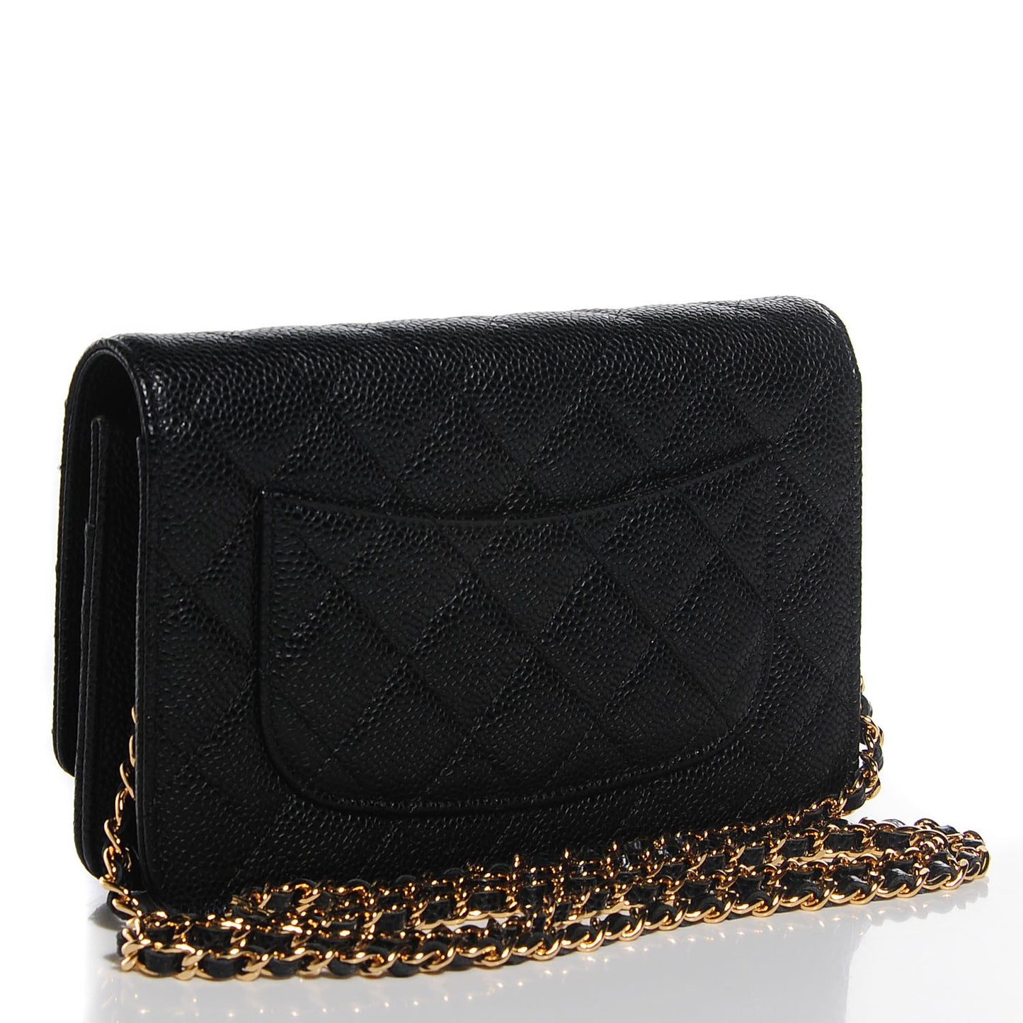 Caviar Quilted Wallet On Chain WOC Black