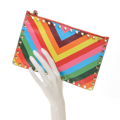 Valentino Garavani Vitello 1973 Medium Rockstud Zip Pouch Multicolor 2 of 6