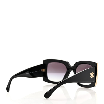 Chanel Acetate Rectangle Sunglasses 5435 Black 4 of 8