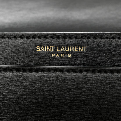 Saint Laurent Smooth Calfskin Medium Monogram Sunset Satchel Black 8 of 12