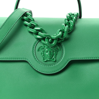 Versace Calfskin Large La Medusa Bag Bright Green 7 of 9